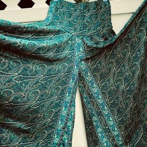 Palazzo Paisley Boot-Cut Flare Skirt-Pants